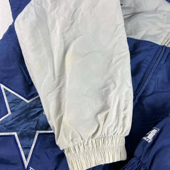 VTG 90s Pro Line NFL Dallas Cowboys Shark Tooth Jacket Extra Large Blue Full Zip - Picture 2 of 16